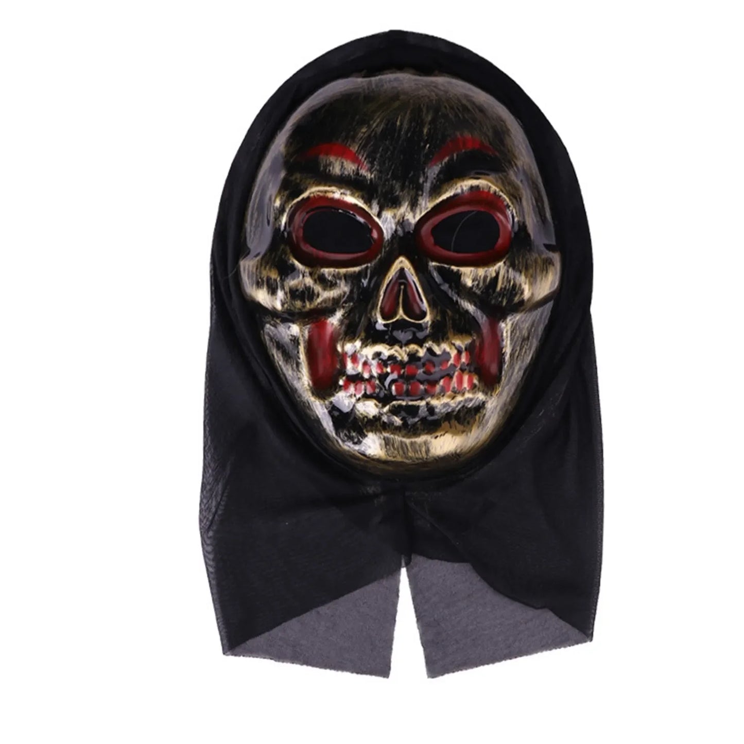 halloween decorations Mask With Shroud, Halloween Scream Mask Full Head Masks Scary Masks Party Horror Costume Accessory