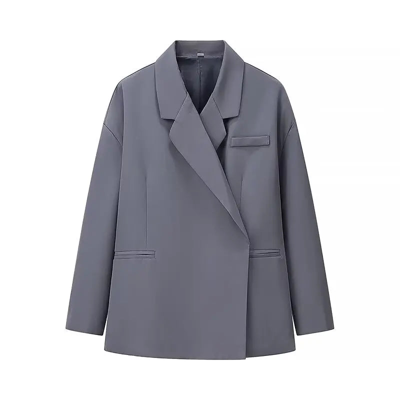 Autumn plus size women's casual suit jacket fashionable and versatile single button side slit suit top