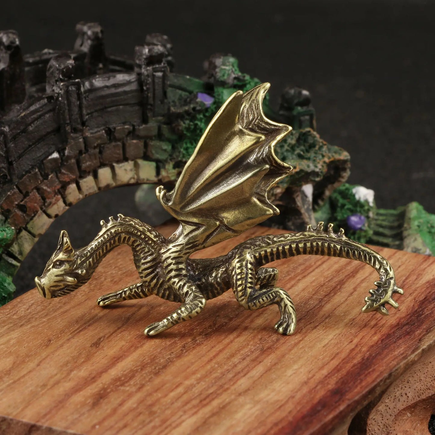 Brass Evil Dragon Lord Demon Dragon Desktop Miniatures Figurines Dragon Miniature Figurines Desktop War Game Chess Statues gifts