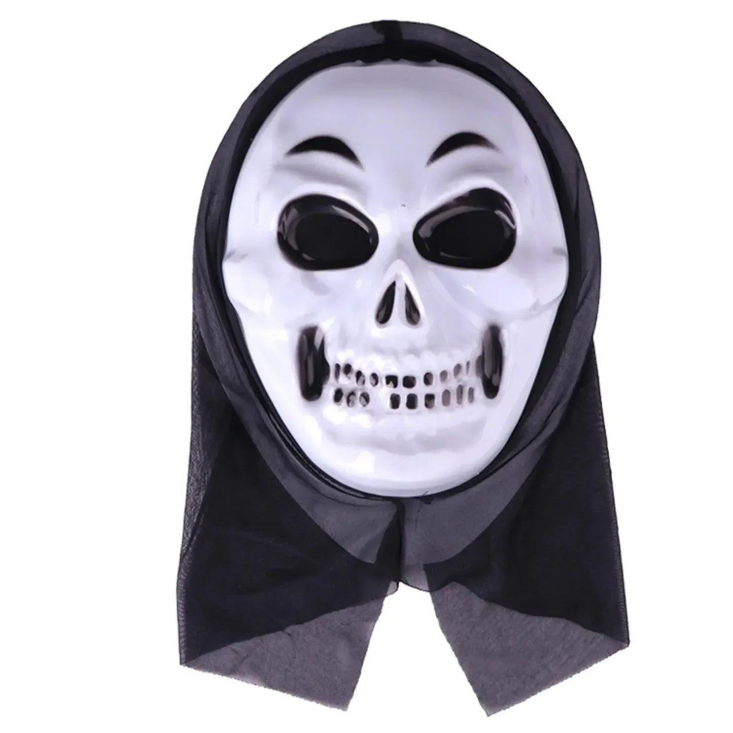 halloween decorations Mask With Shroud, Halloween Scream Mask Full Head Masks Scary Masks Party Horror Costume Accessory