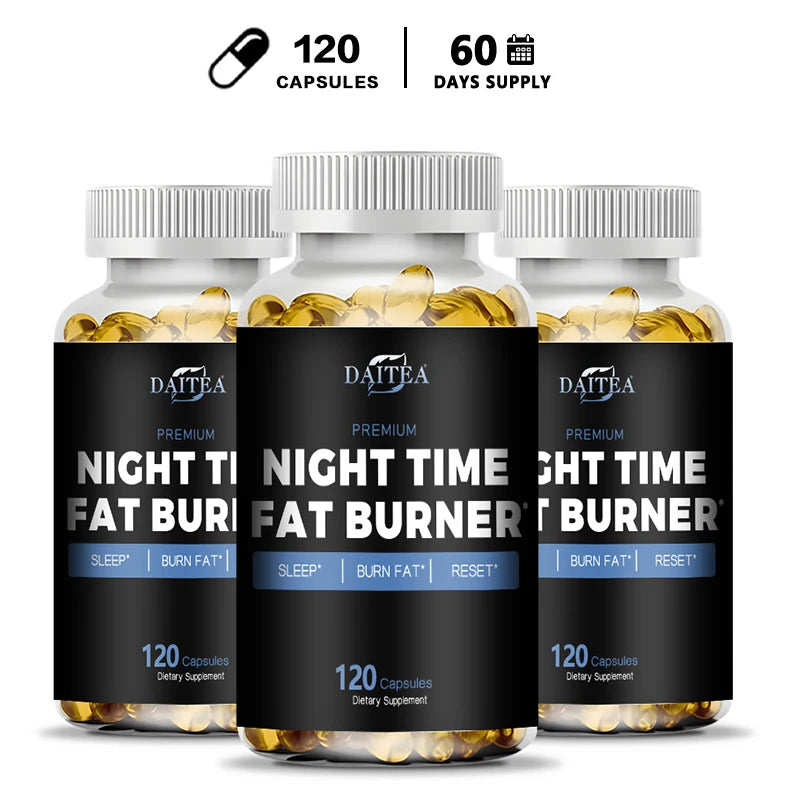 Night Time Fat Burner Capsule for Weight Loss, Boost Metabolism, Suppress Appetite Diet,Healthy Weight Management