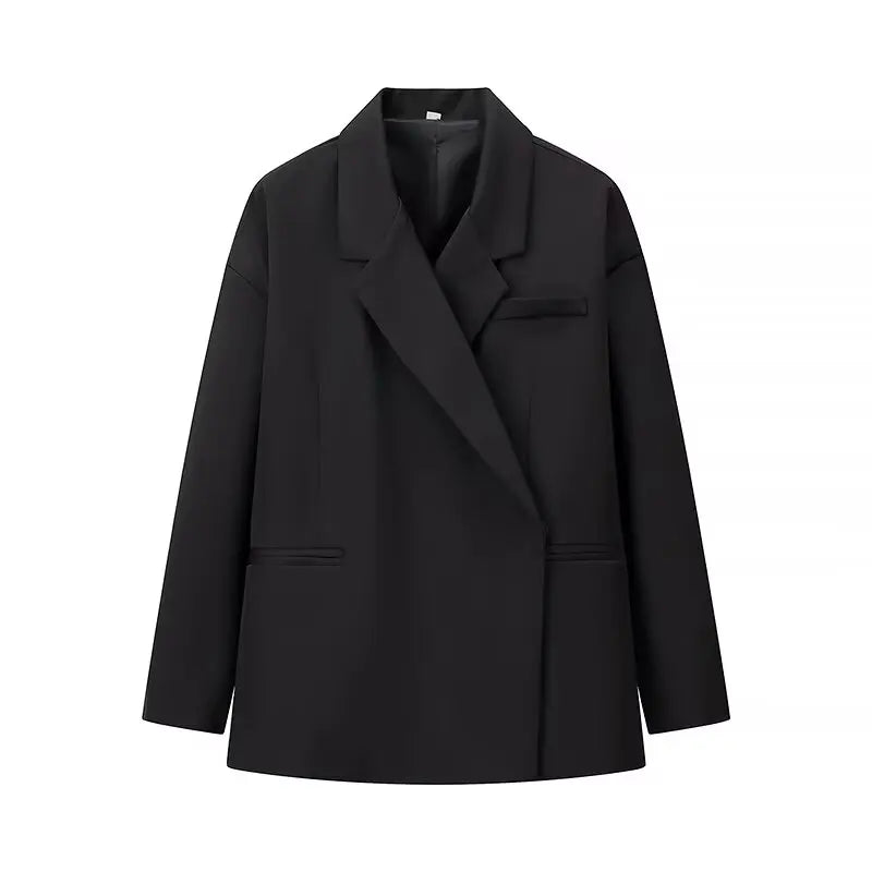 Autumn plus size women's casual suit jacket fashionable and versatile single button side slit suit top