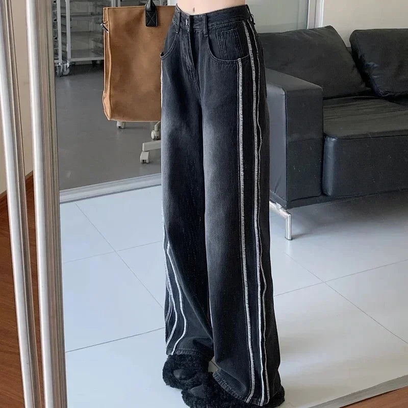 High Waist Shot Trousers Straight Leg Black Pants for Women Cool Fitted Unique 2024 Womens Jeans Korean Style Emo Hippie Cheap R