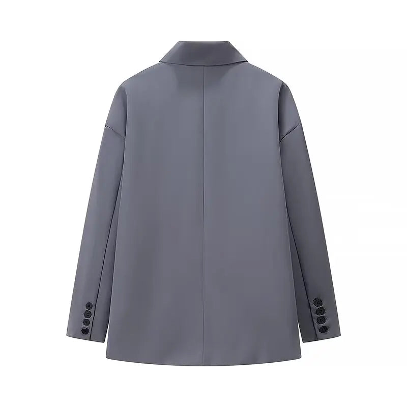 Autumn plus size women's casual suit jacket fashionable and versatile single button side slit suit top