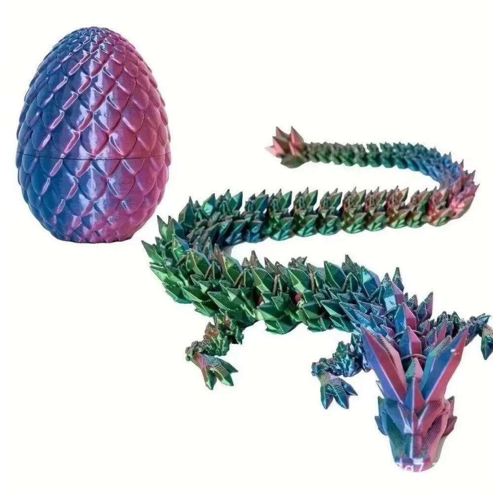 1/2PCS 3D Printed Dragon Egg with Dragon Fully Articulated Dragon Model Movable Rotatable Articulated Desktop Ornament Kid Toy