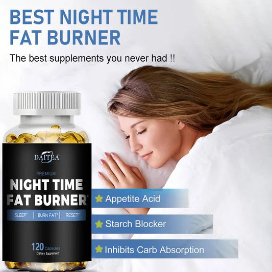 Night Time Fat Burner Capsule for Weight Loss, Boost Metabolism, Suppress Appetite Diet,Healthy Weight Management