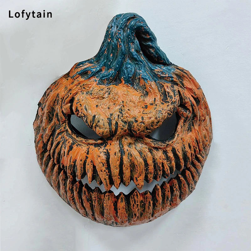Lofytain Halloween Evil Pumpkin Skull Mask Shade Cosplay Easter Horror Demon Killer Spooky Lampshade PU Masks Party  Props