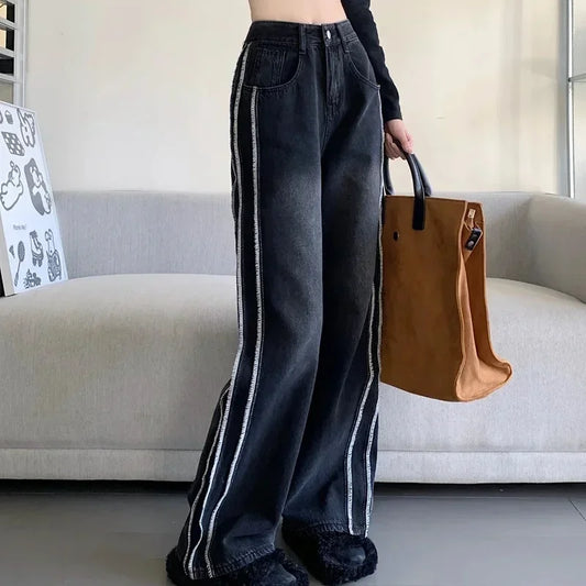 High Waist Shot Trousers Straight Leg Black Pants for Women Cool Fitted Unique 2024 Womens Jeans Korean Style Emo Hippie Cheap R