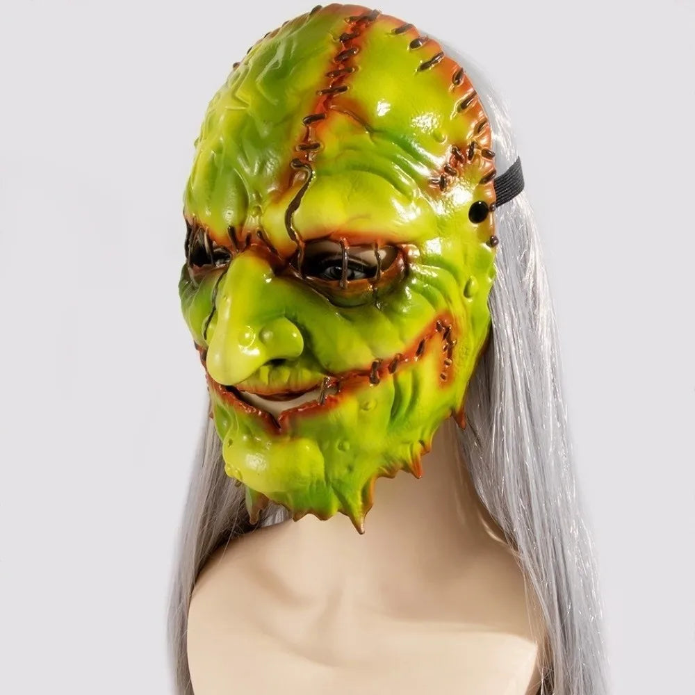 Blood Scar Halloween Witch Mask Facepiece Masquerade Dark Forest Mask Cosplay Old Man Face Scary Killer Devil Mask Halloween