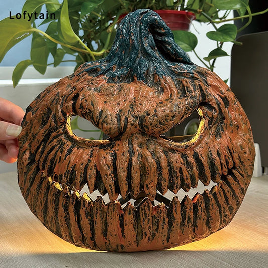 Lofytain Halloween Evil Pumpkin Skull Mask Shade Cosplay Easter Horror Demon Killer Spooky Lampshade PU Masks Party  Props